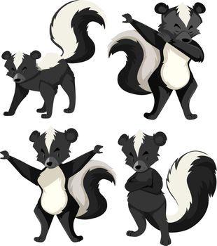 A set of skunk illustration