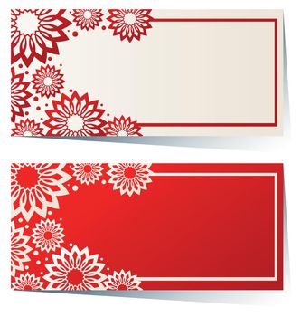 Two rectangle labels in red and white illustration