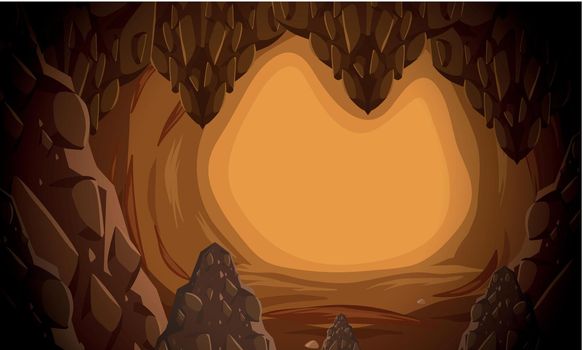 A underground cave scene illustration