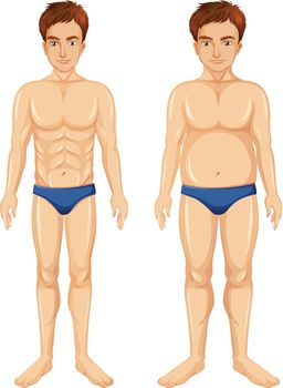 A Set of Man Body Transformation illustration
