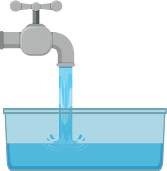 Tab water in the sink illustration