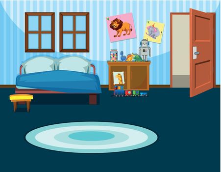 A kid bedroom template illustration