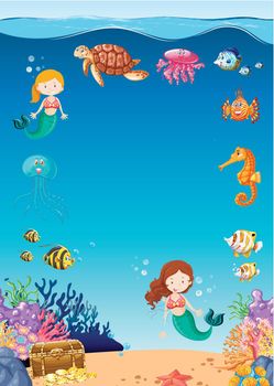 Amazing Underwater Marine Life illustration