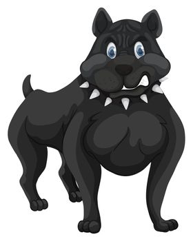 Pitbull with black fur illustration