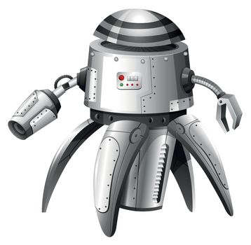 An illustration of a grey robot