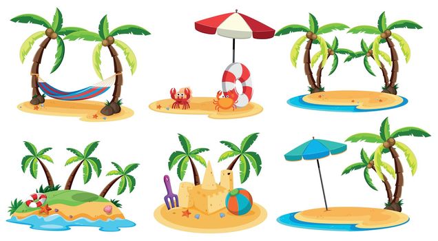 A Set of Paradise Island illustration