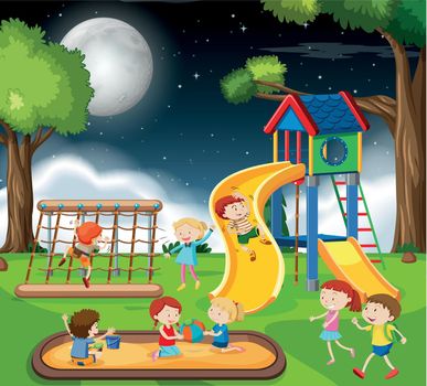 Children in the playground illustration