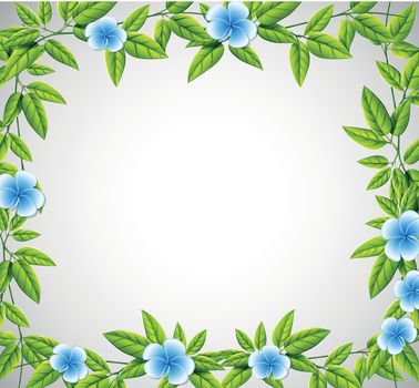 Blue flower nature frame illustration