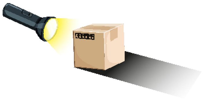 Making shadow with torch and box illustration
