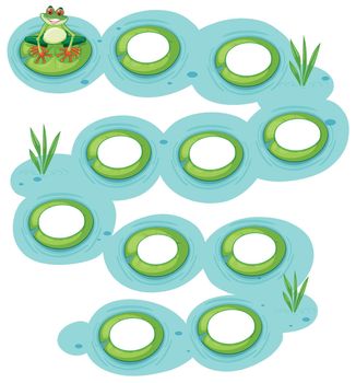 Frog lilypad concept scene illustration