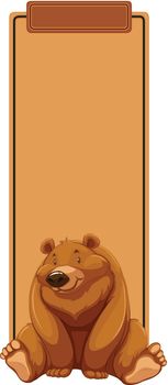 A bear on blank template illustration