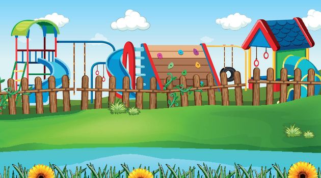 an illustration of an empty playground scene