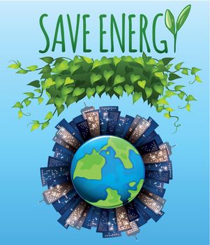Save the energy icon illustration