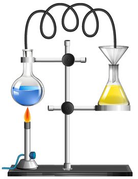 Two beakers on the stand illustration