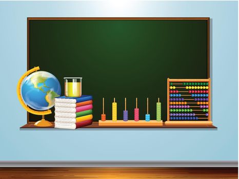 Blackboard with learning element illustration