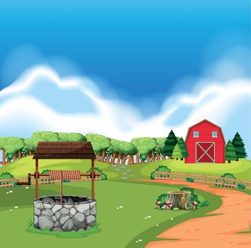 A rural farm land illustration