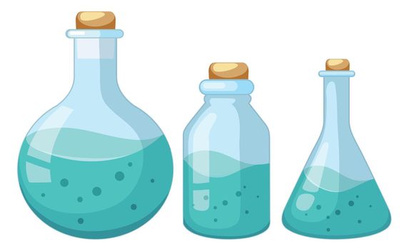 Set of liquid chemist sample illustration