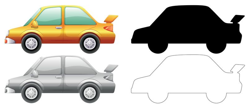 Set of car graphic illustration