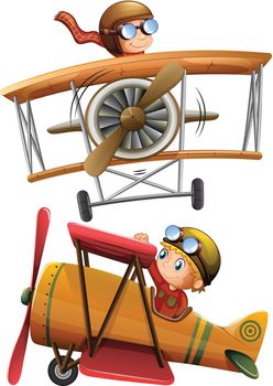 Set of classic airplane illustration