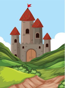 A castle in the nature illustration
