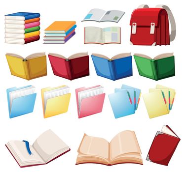Set of book object illustration