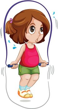 A girl skip rope illustration