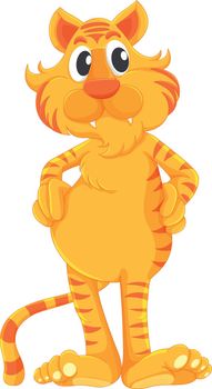 Comical tiger on a white background