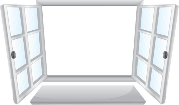 Illustration of double open windows