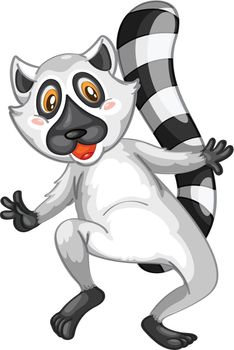 Illustration of a lemur on white