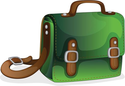 illustration of a green bag on a white background