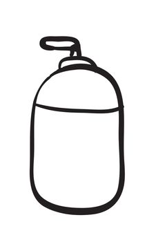 illustration of the spray bottle sketch on a white background