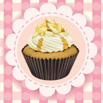 Illustration of an isolated cupcake and a wallpaper