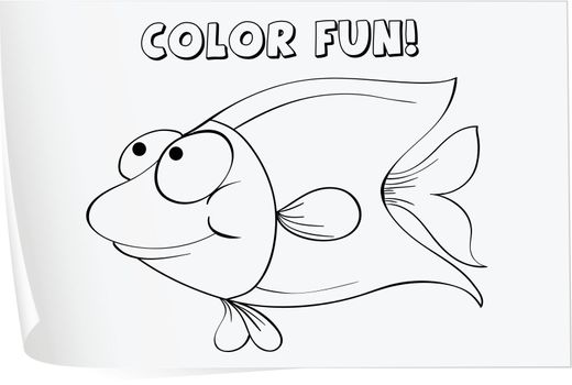 Colour worksheet of a fish