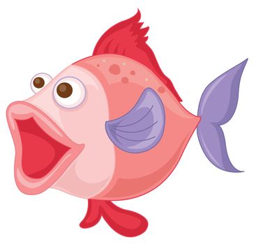 illustration of a pink fish on a white background