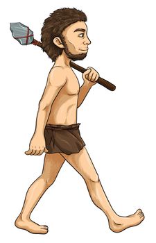 Illustration of early man from evolution series