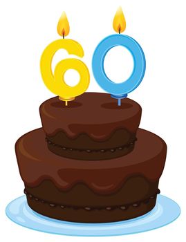 illustration of a birthday cake on a white background