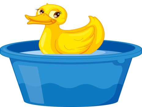 Illustration of a duck in a tub