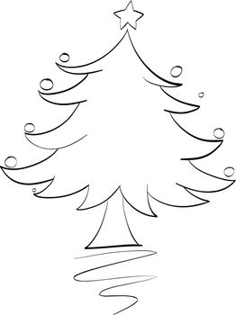 illustration of an xmas tree outline