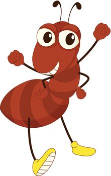 Simple cartoon of a brown ant