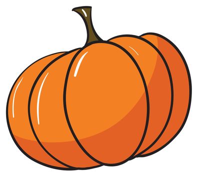 illustration of a red pumpkin on a white background
