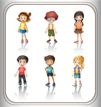 illustration of a kids on a white background