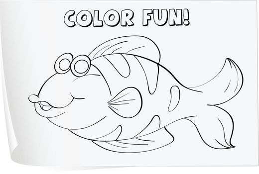 Colour worksheet of a fish (fish)