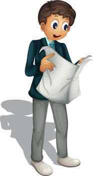 Illustration of an animated business man on white