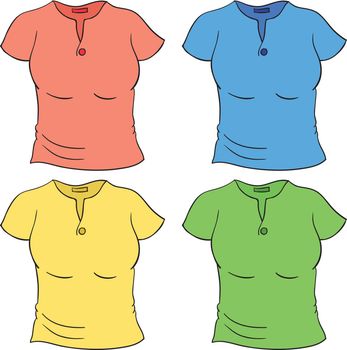 Illustration of clothes in four colors
