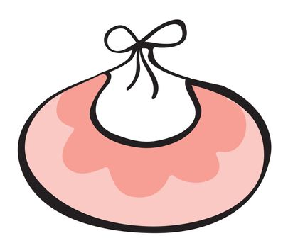 illustration of pink baby apparel on a white background