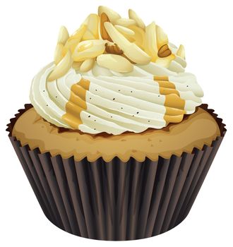 Illustration of an isolated cupcake on a white background