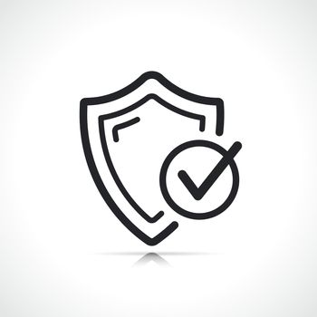 protection shield yin line icon isolated design