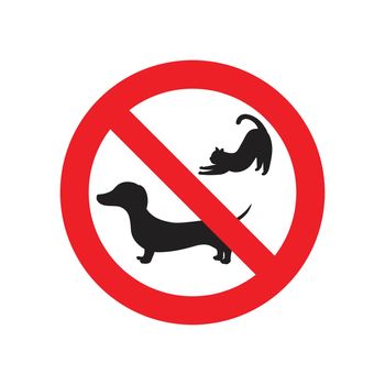No pets sign. red prohibition sign. vector illustration. 