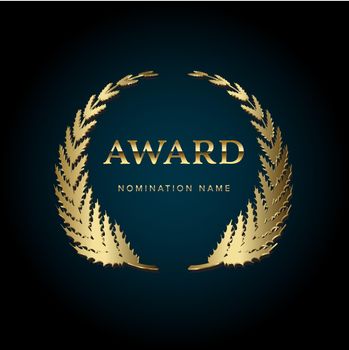 Traditional Award gold nominate emblem template with place for the nominee name