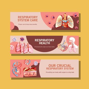respiratory banner design with Human Anatomy of Lung